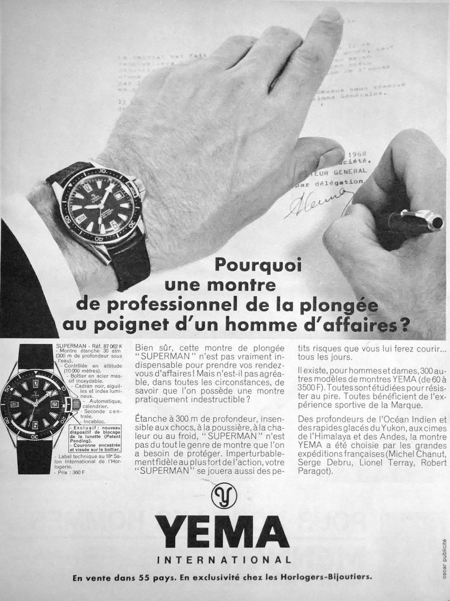 Publicité YEMA Superman