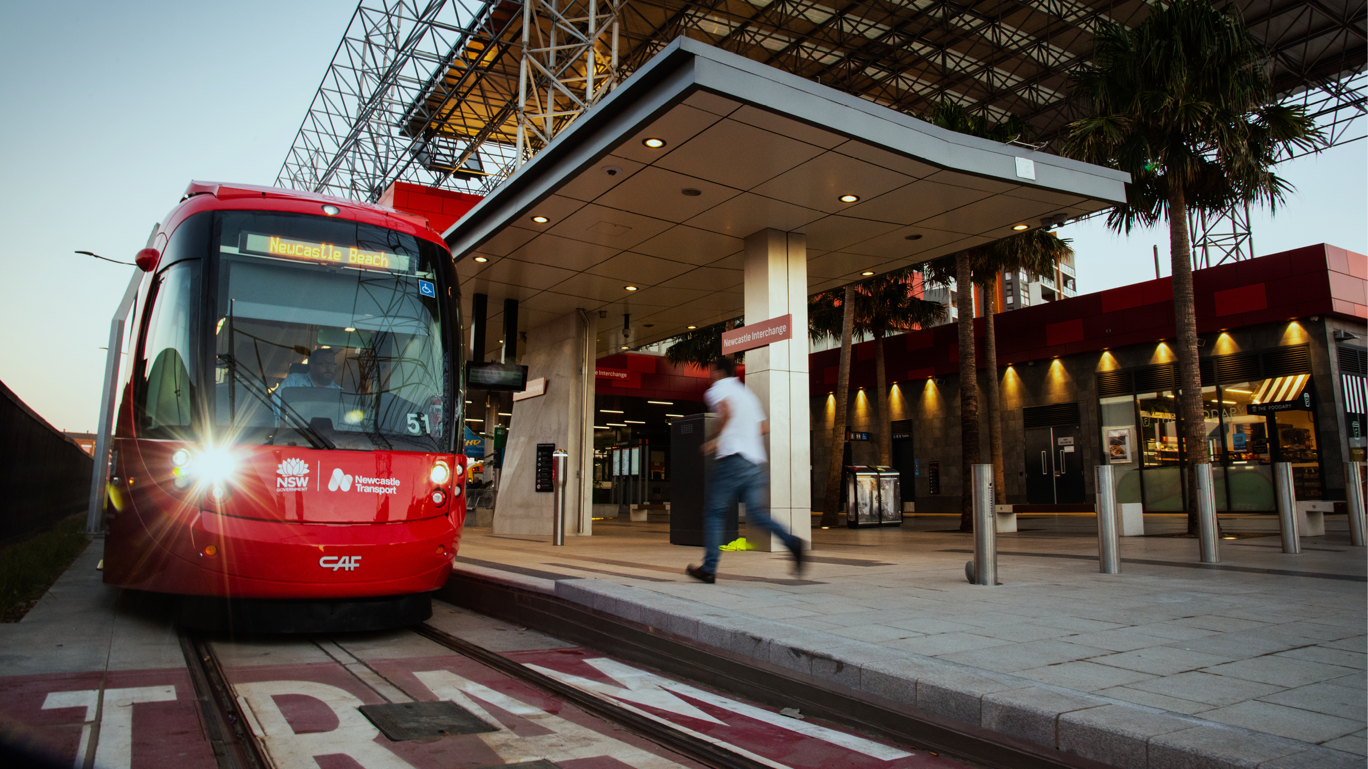 Arrêt de tramway à Newcastle