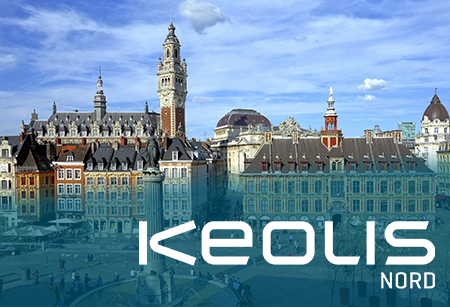 Vue de Lille avec le logo Keolis Nord