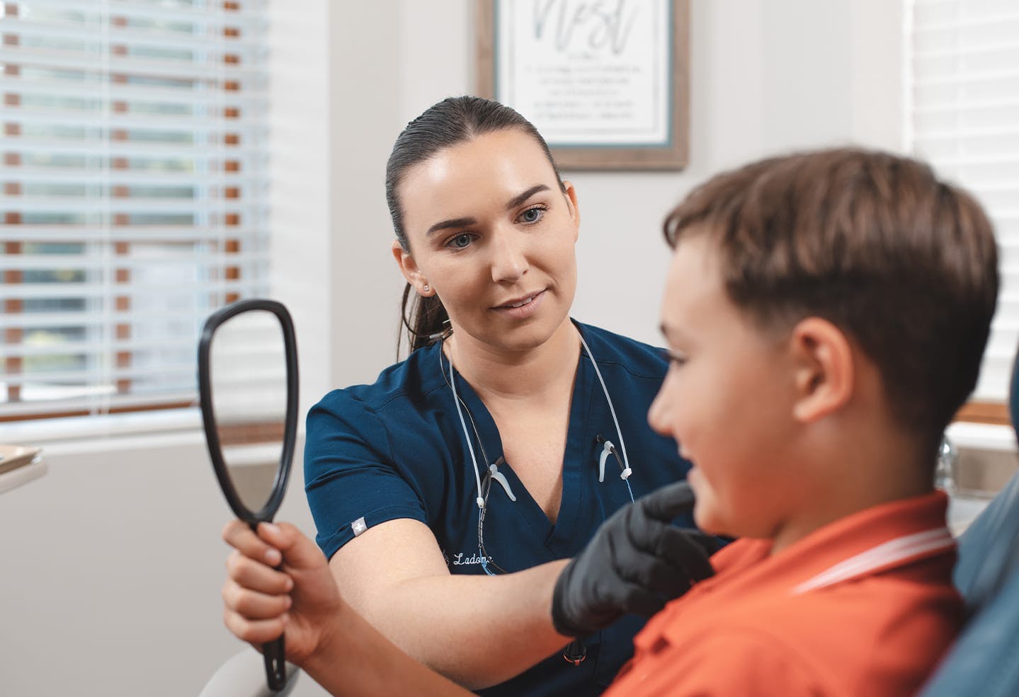 Kid getting dental work