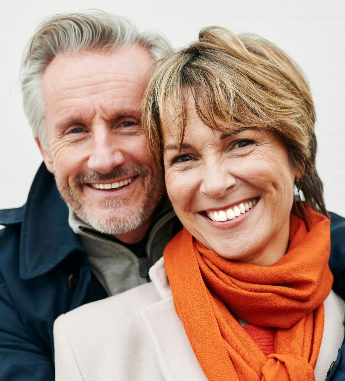 Man and woman smiling