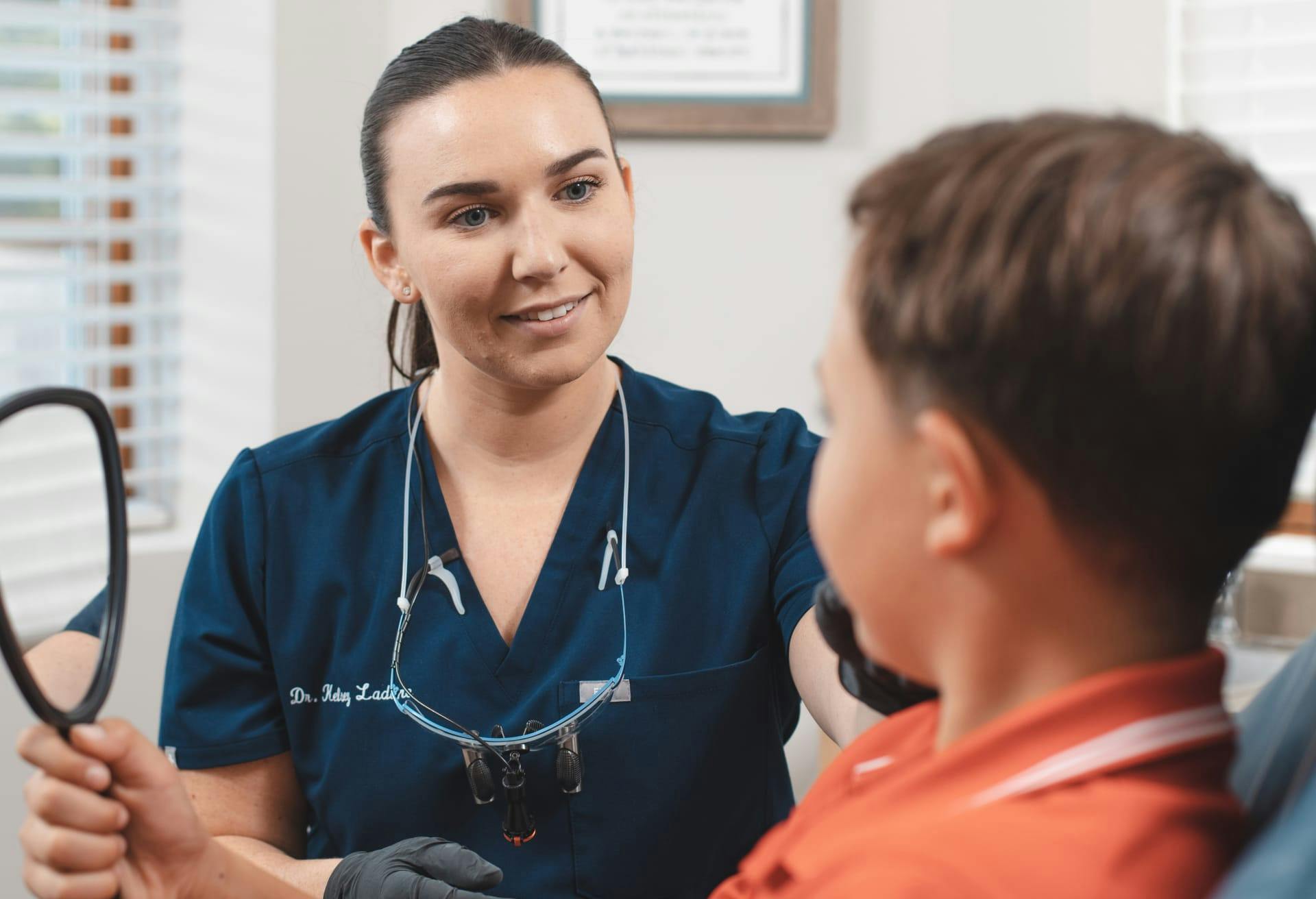 Kid getting dental work done