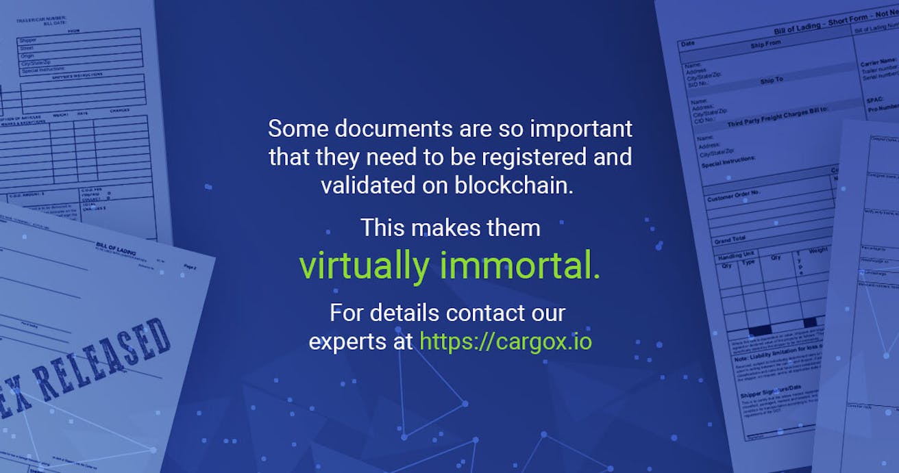 Transfer or register the most important digital documents on blockchain with the CargoX Platform for Blockchain Document Transfer (BDT)