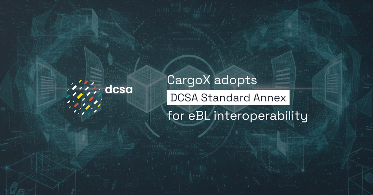 Dcsa Graphics CargoX platform adopts new DCSA standard recently approved by IG P&I in ...