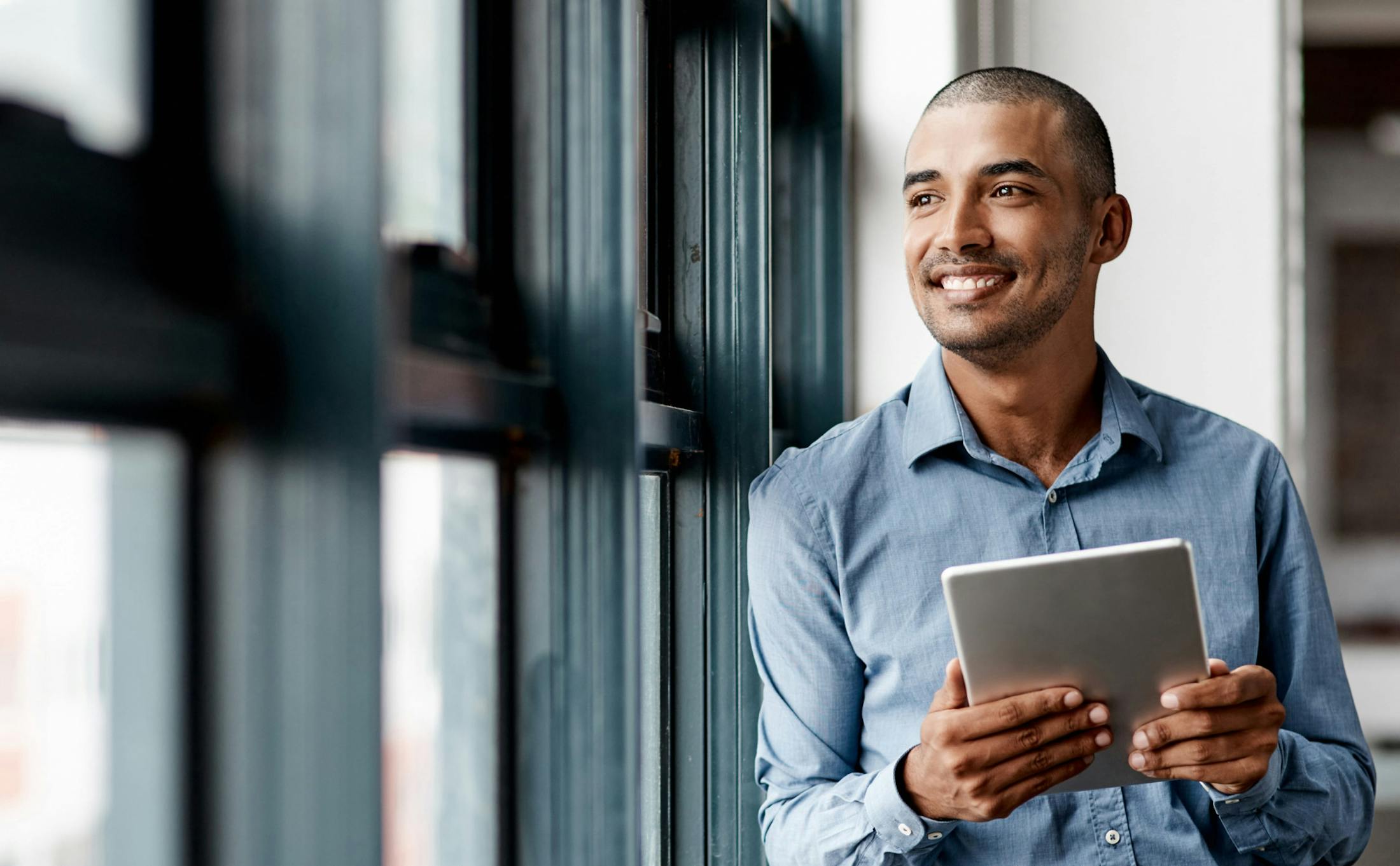 Man on a tablet