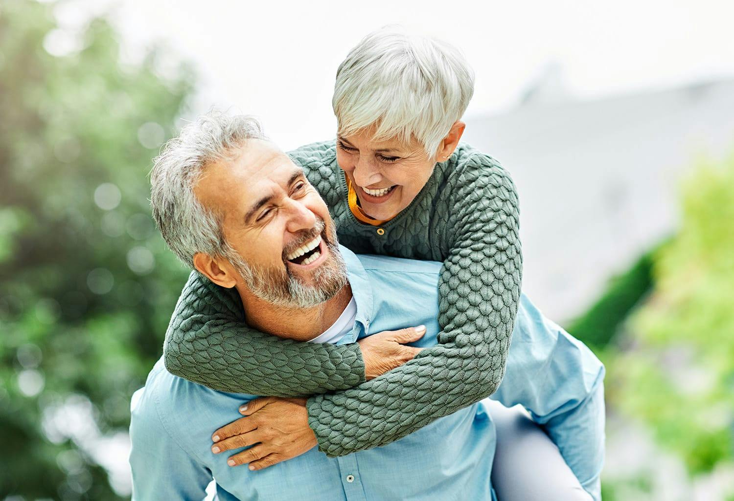 Woman hugging a man