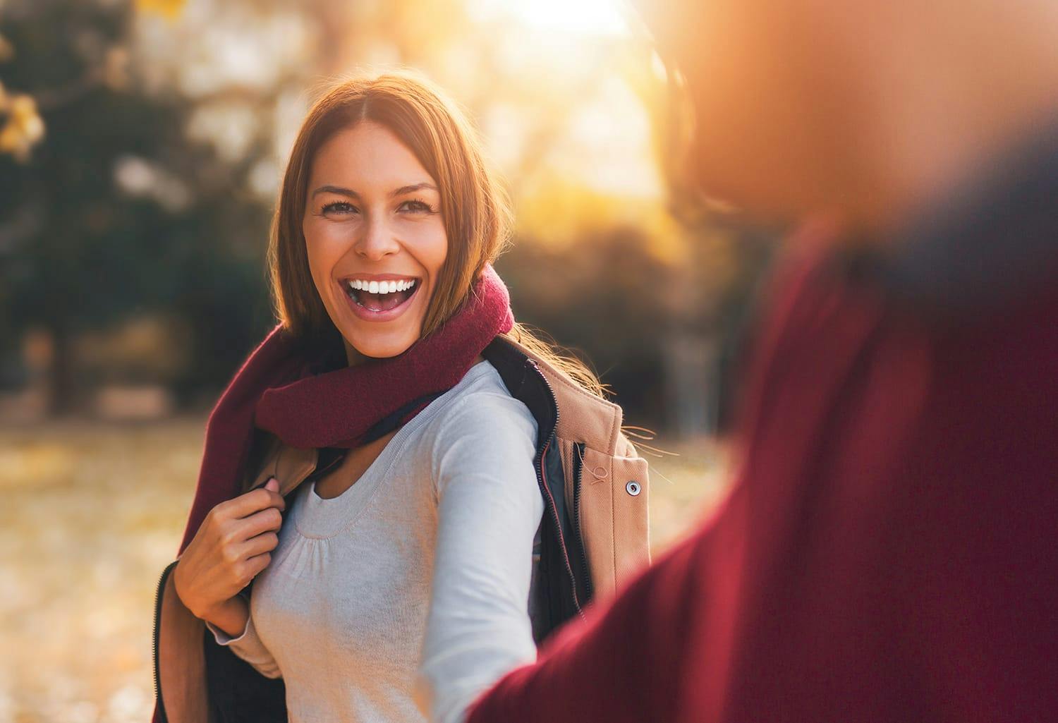 Woman with a scarf on