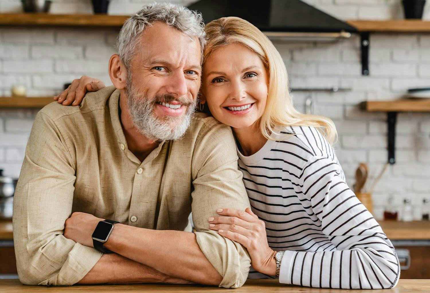 Woman hugging a man