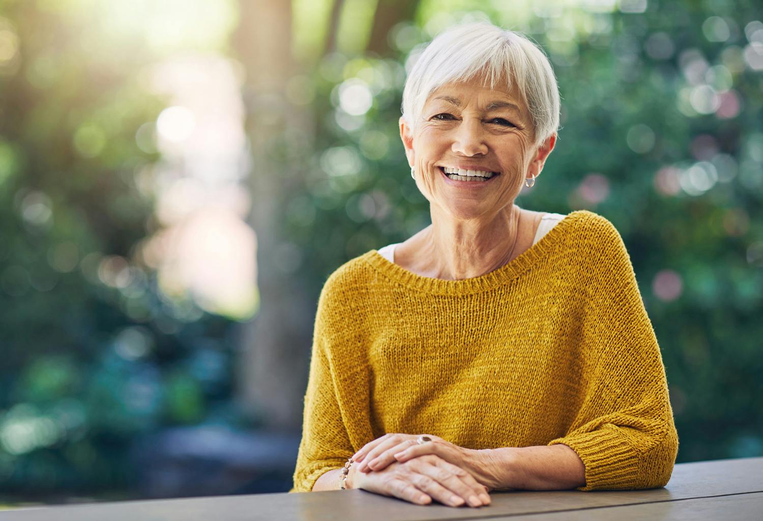 Woman in a yellow shirt