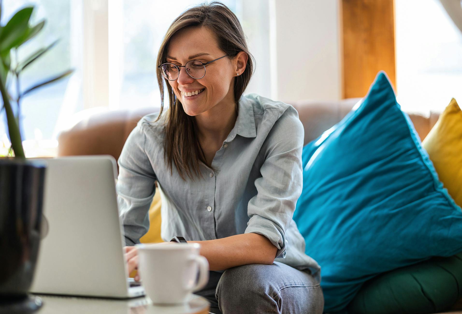 woman on a laptop