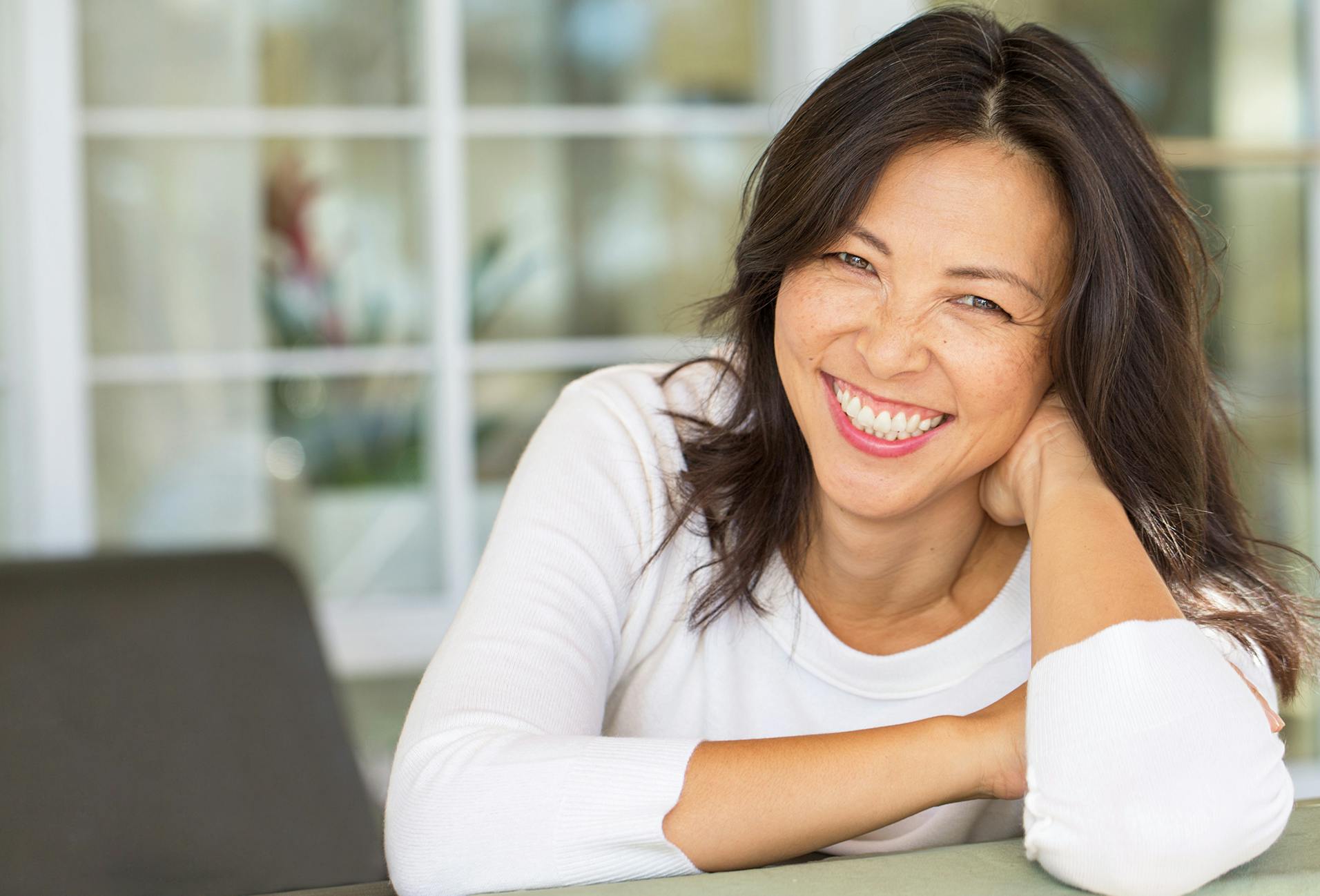 woman smiling