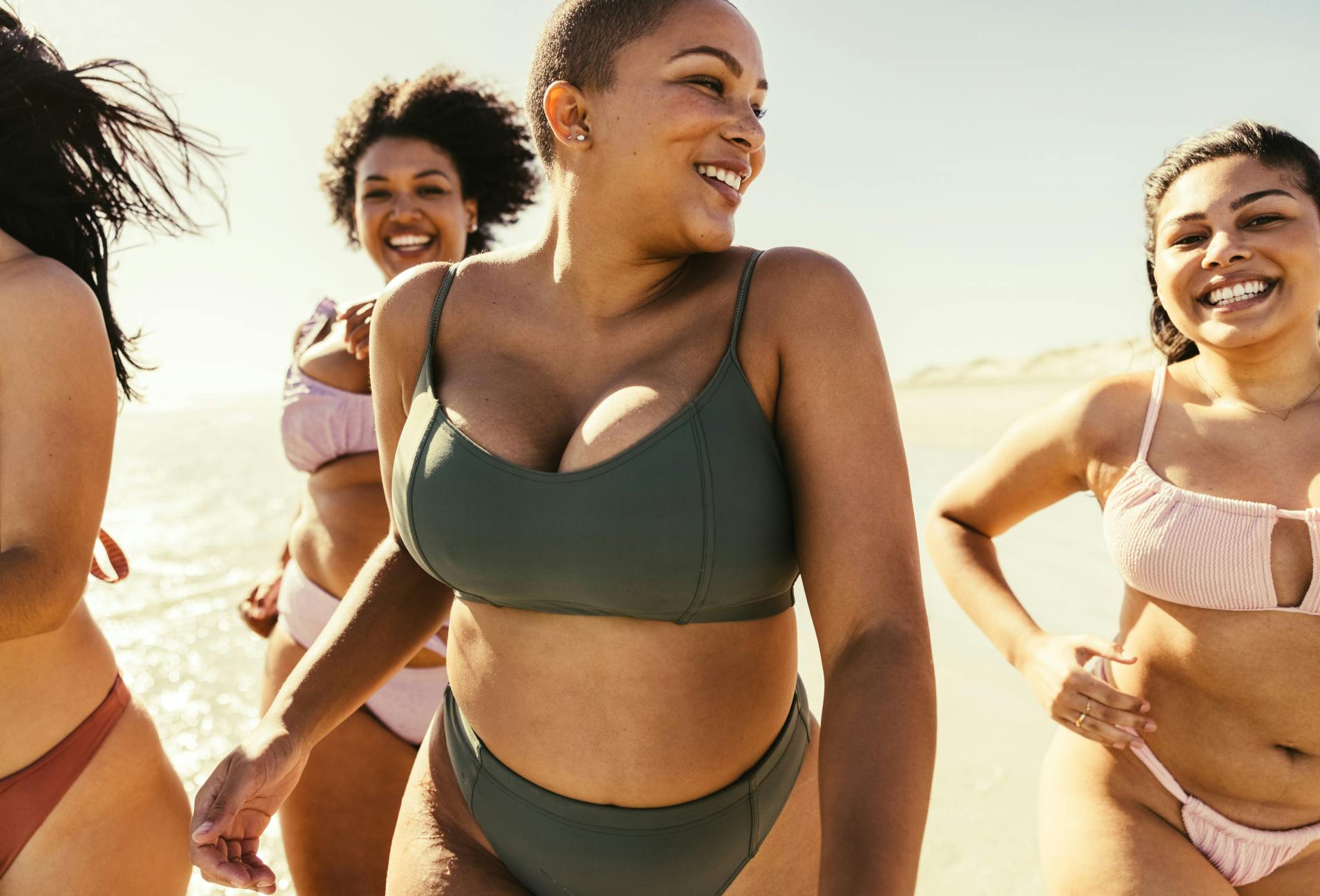 group of women at the beach