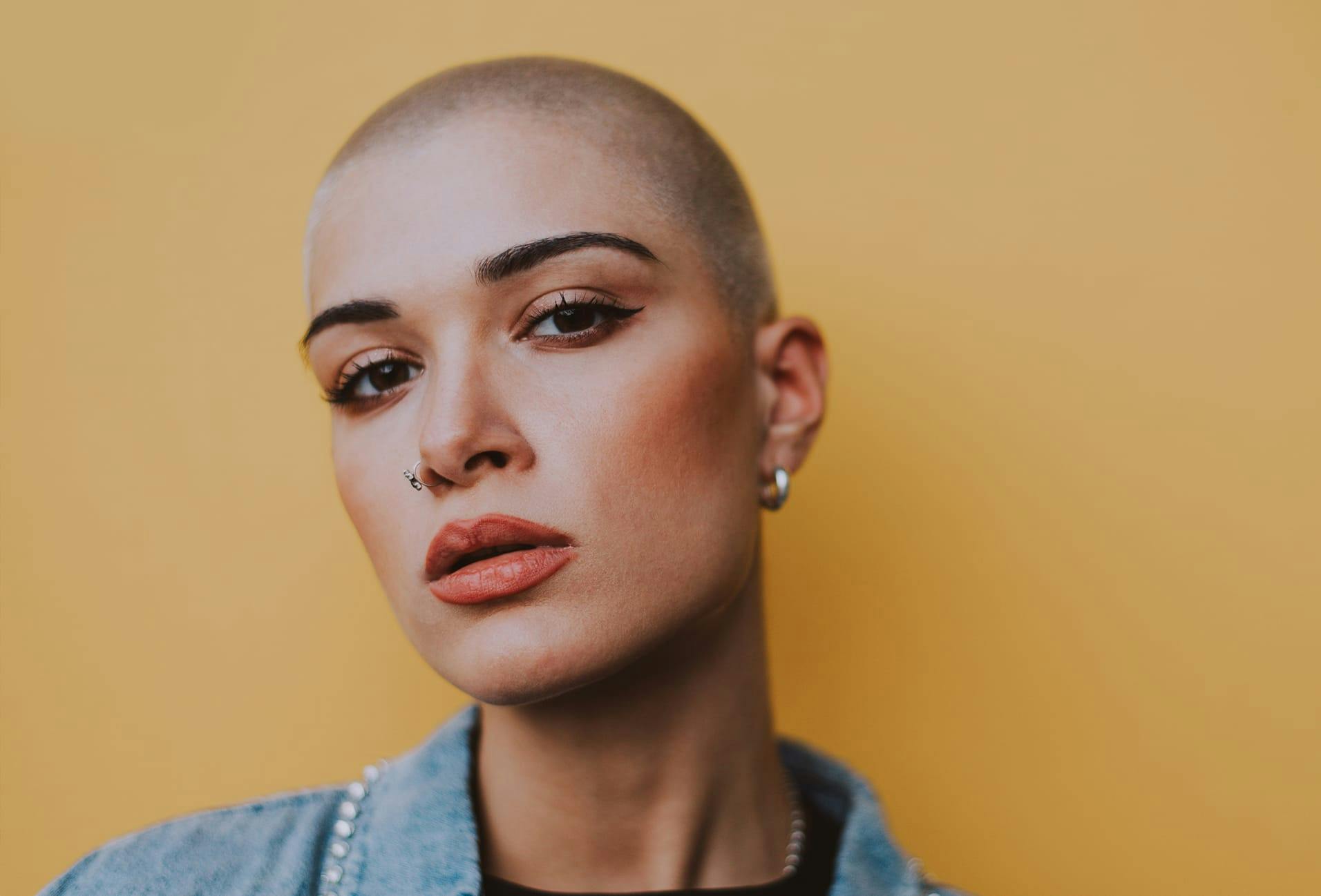 woman with shaved head
