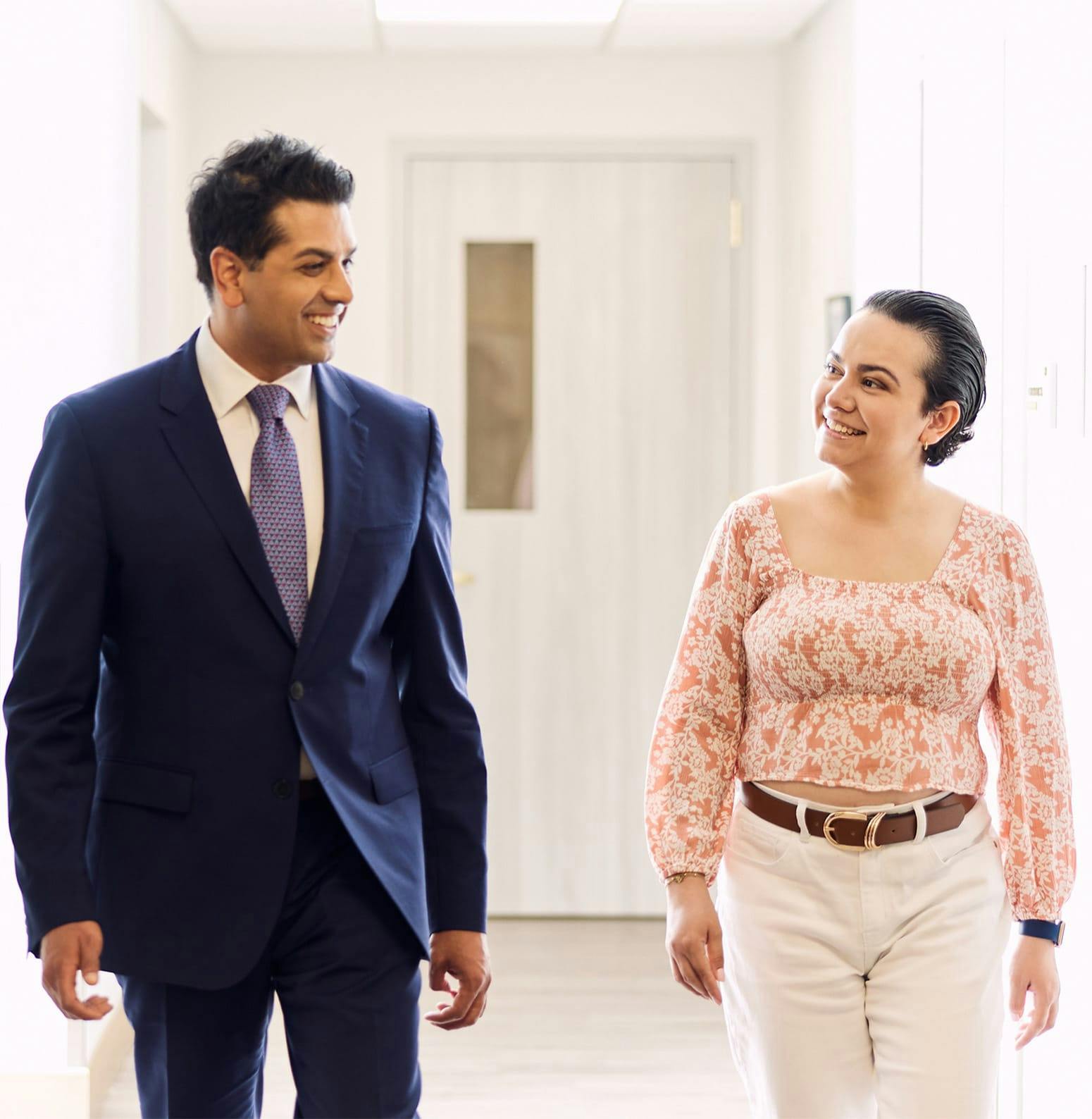 Dr. Tana Walking with a Patient