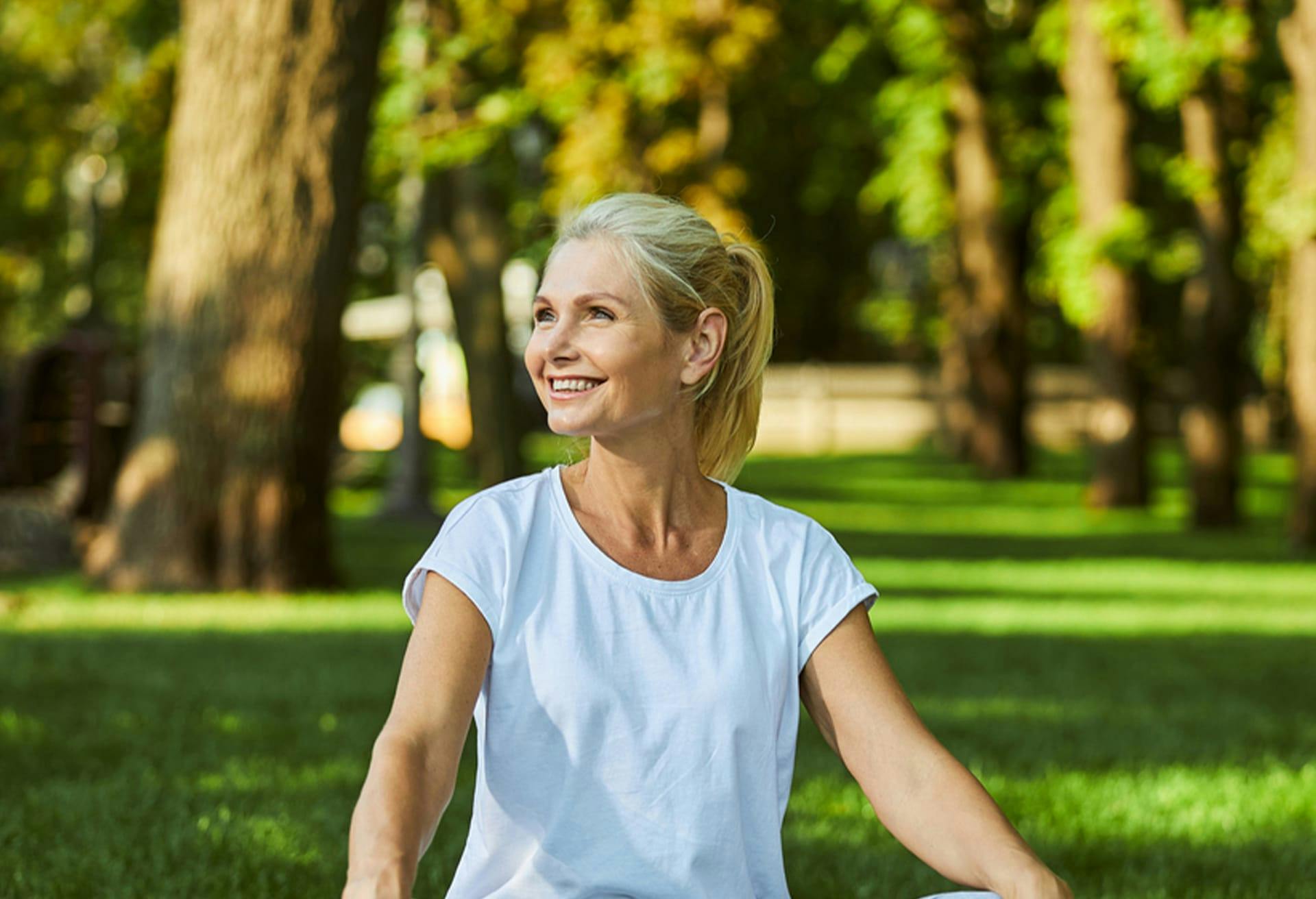 Woman Sitting Outside