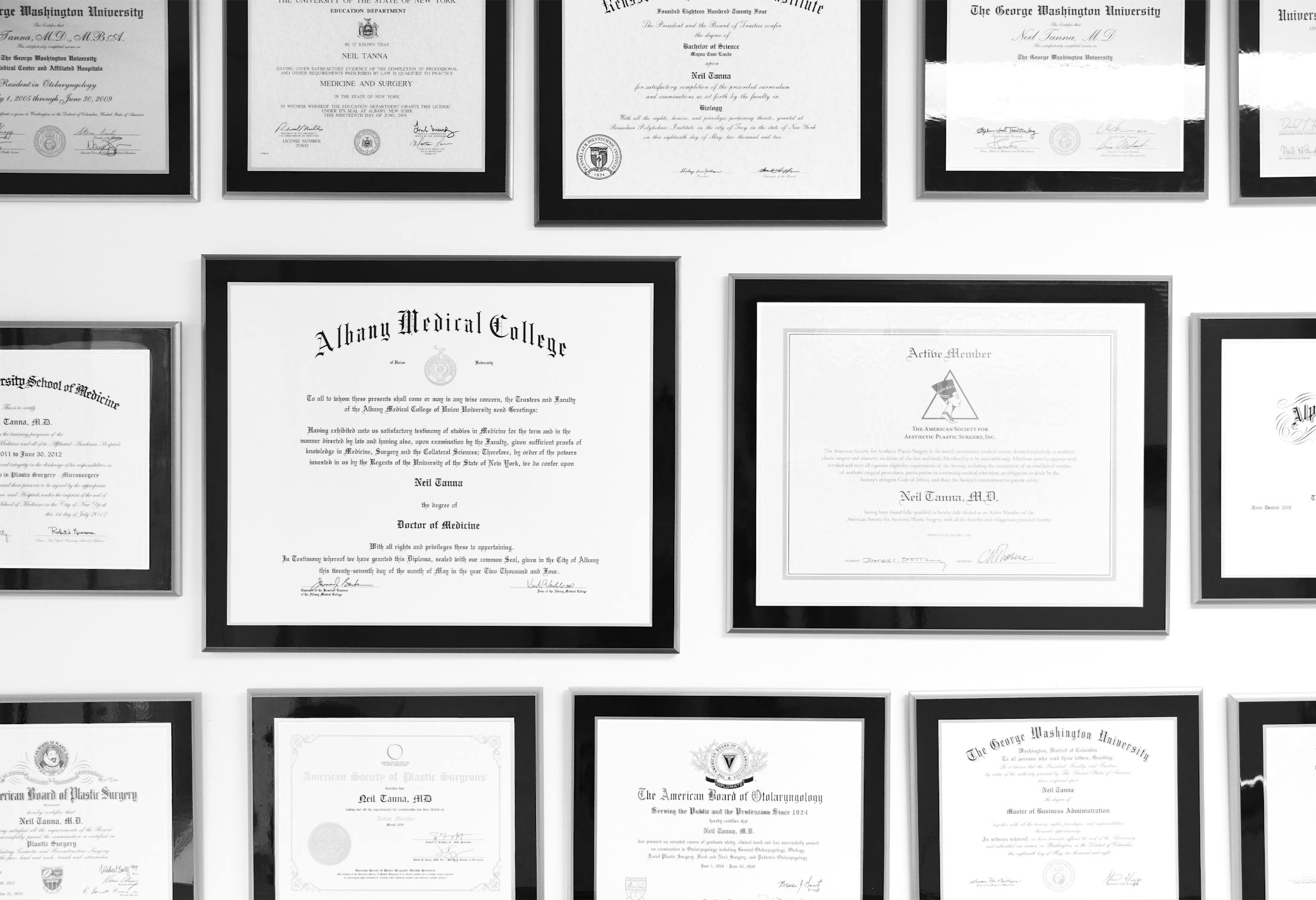Wall of Certificates