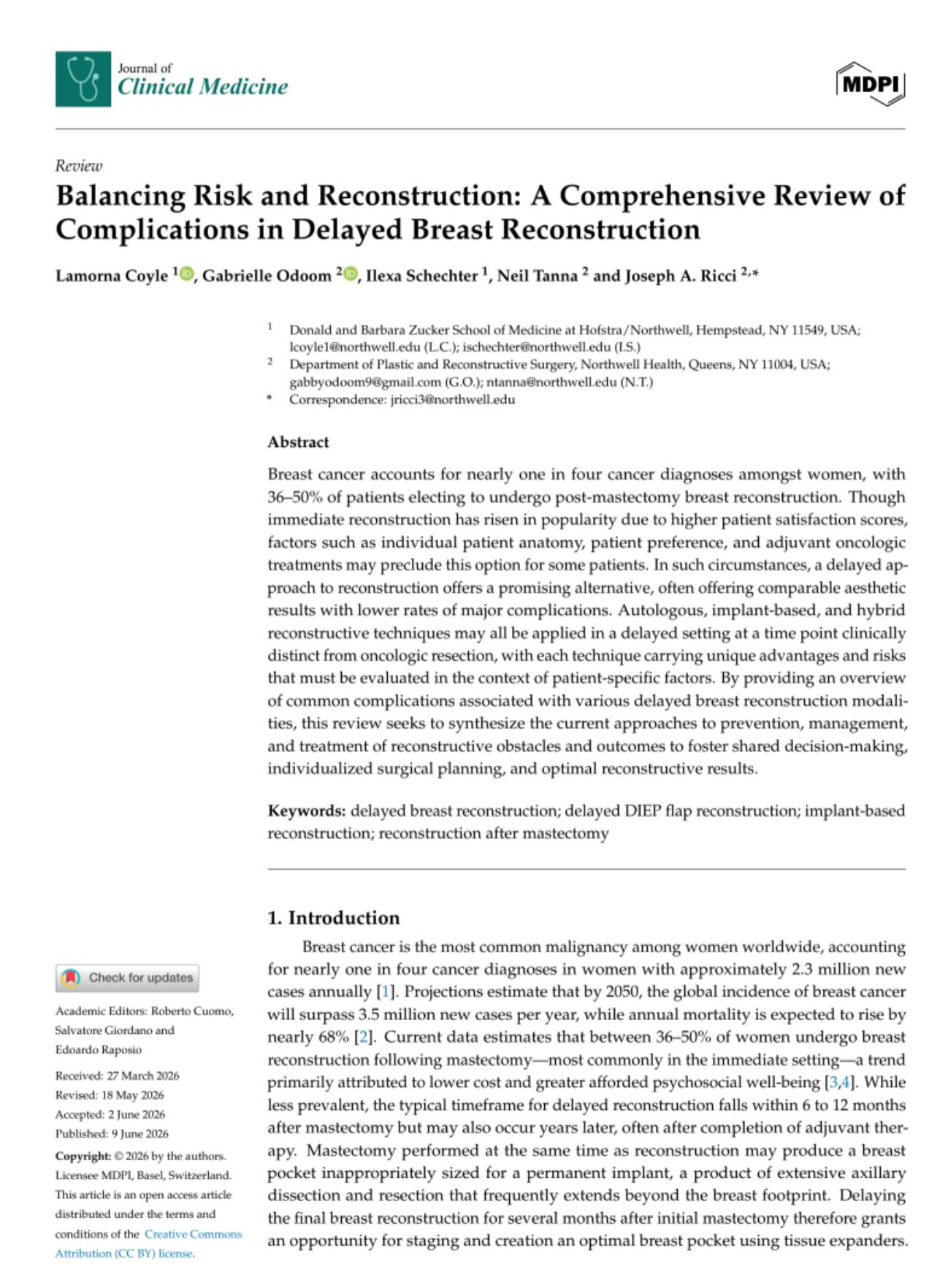 Balancing Risk and Reconstruction: A Comprehensive Review of Complications in Delayed Breast Reconstruction