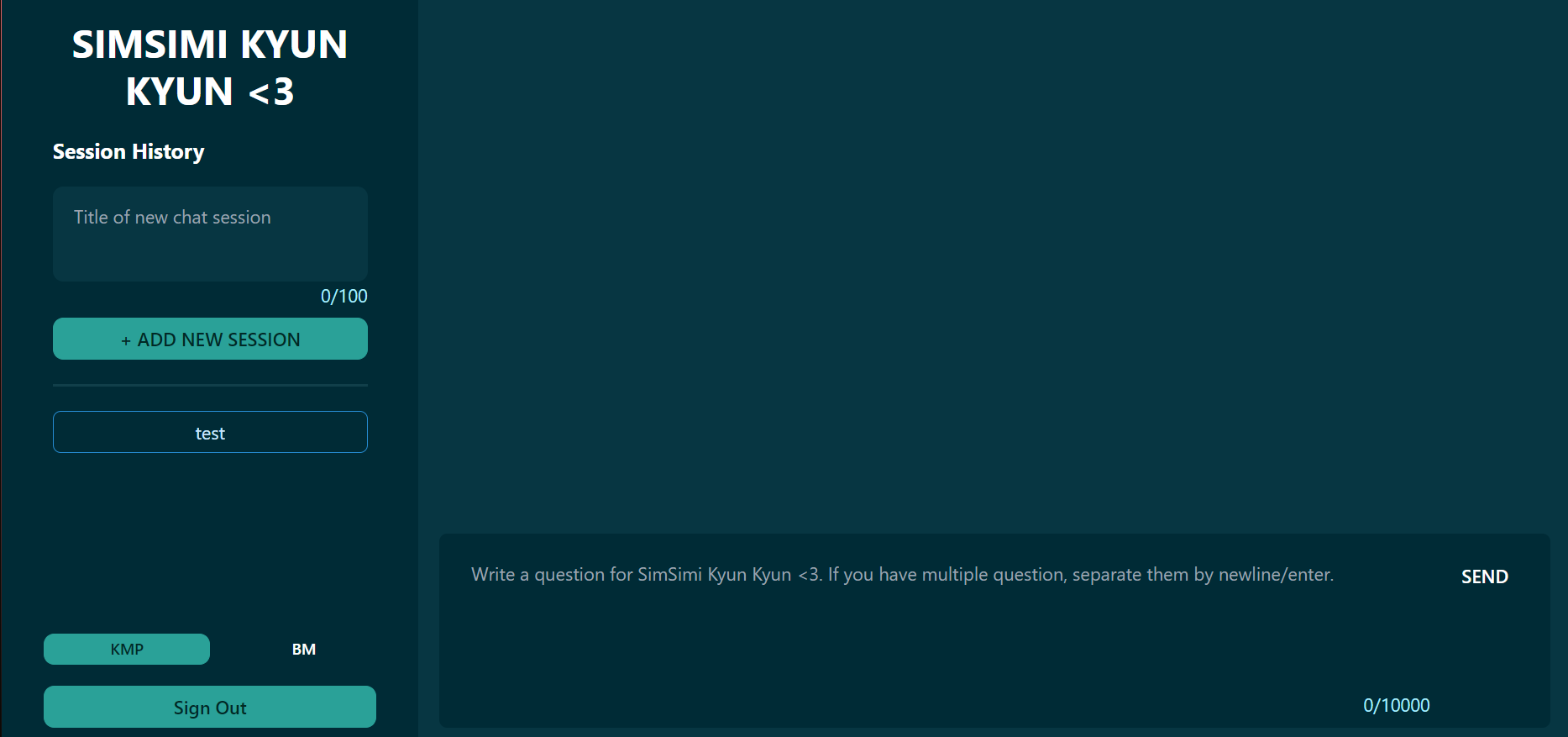 Rinum - Chat Session Created and Selected