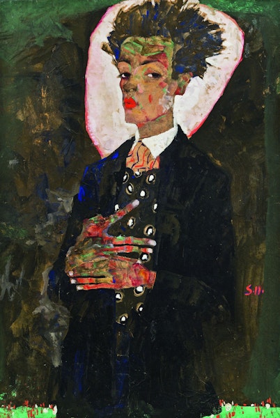 Egon Schiele - Self-Portrait with Peacock Waistcoat