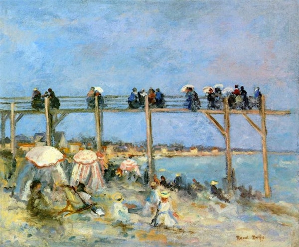 Raoul Dufy - The Beach at Sainte Adresse