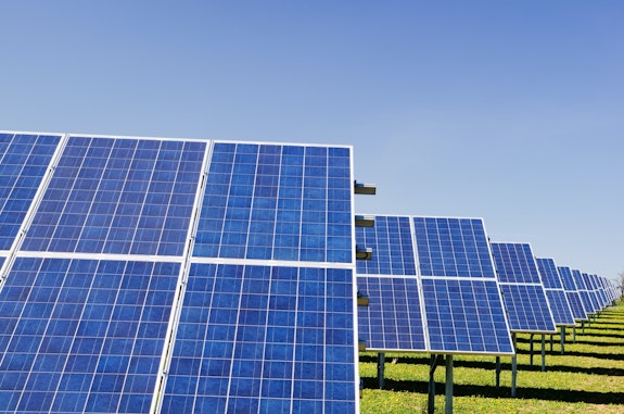 Blue solar panel boards