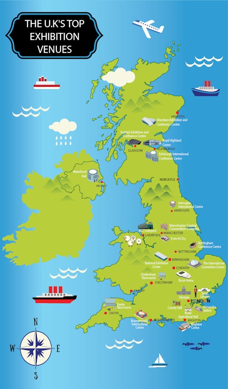 British Exhibition and Trade Show Venues Map