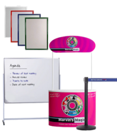 Products included in the retail & buyers guide range- Poster frames, Whiteboards, notice boards, counters, queue barriers and more..