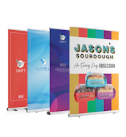 Our Swift Roller Banners, come in multiple different qualities & sizes to fit every need and budget