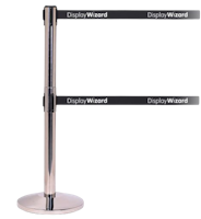 QueueMaster Twin Retractable Barriers - Custom Belt