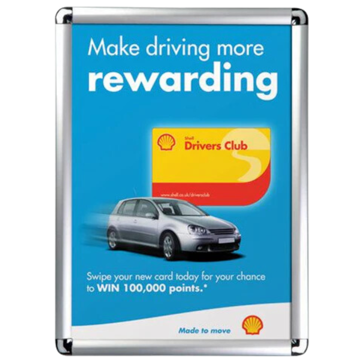 Silver Poster Snap Frame - 25mm Rounded Corners