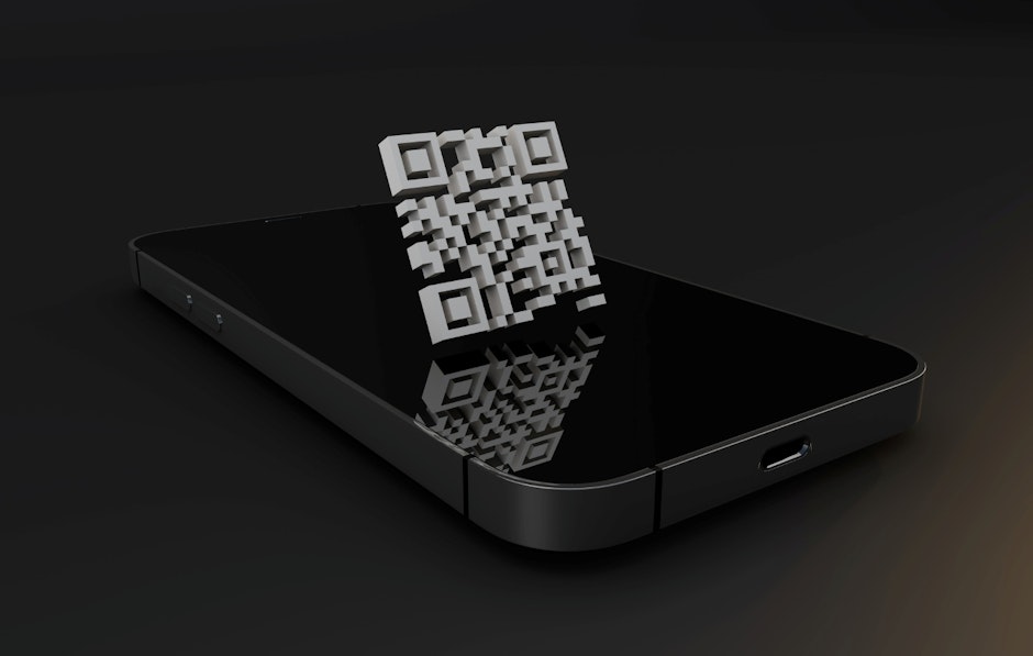 3d qr code with smartphone digital