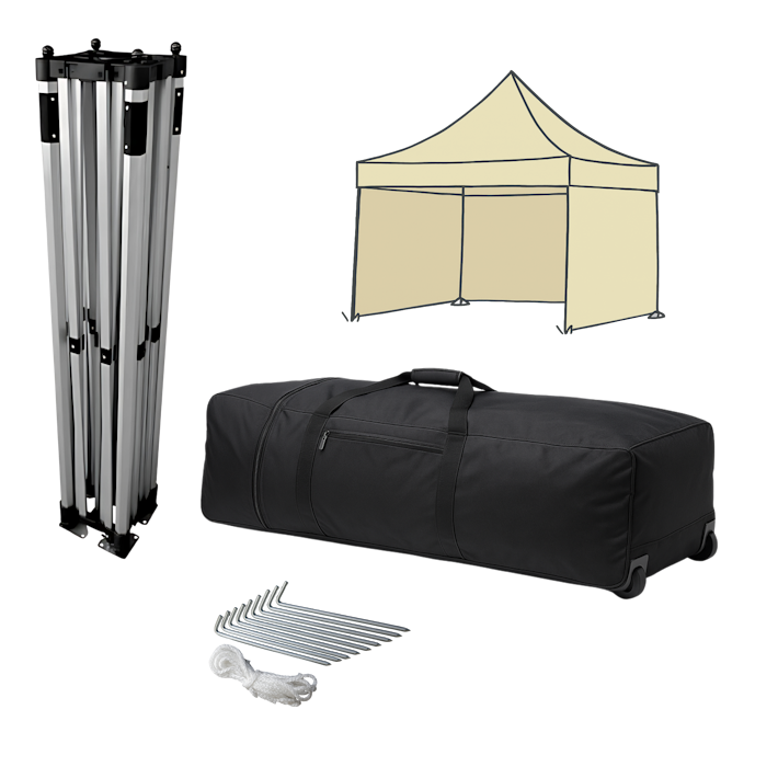 Gazebo with two full walls components