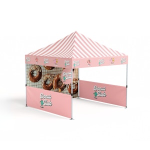 Gazebo with two full walls and Printed Half walls