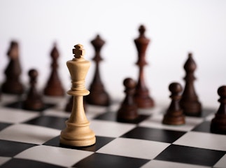 Chess pieces on a chessboard