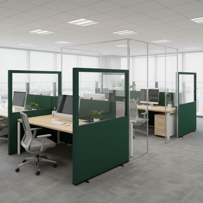 Glazed Office Screen -1200mm (w) x 1500mm (h)