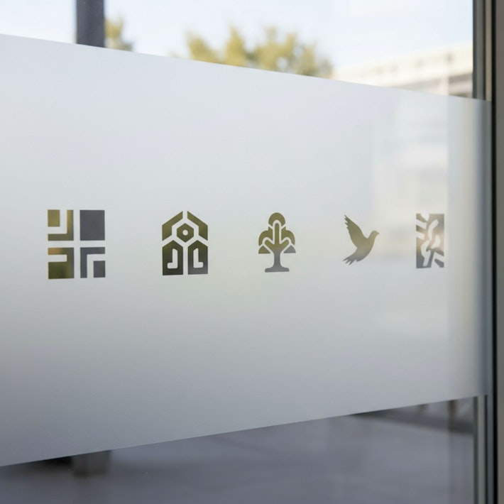 Frosted Window Film Cut Outs