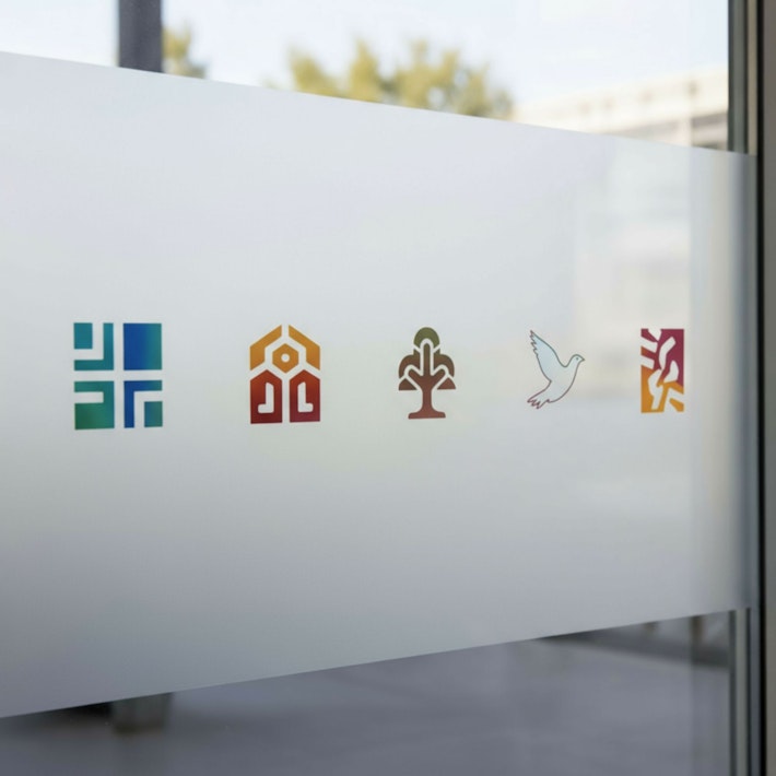 Printed Frosted Window Film Logos