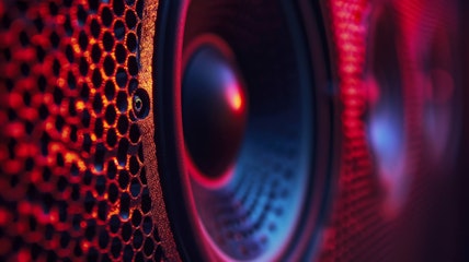 Close-up shot of a speaker