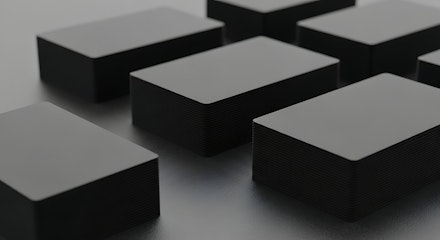 Stacks of Black Blank Business Cards Mockup Modern Branding Template