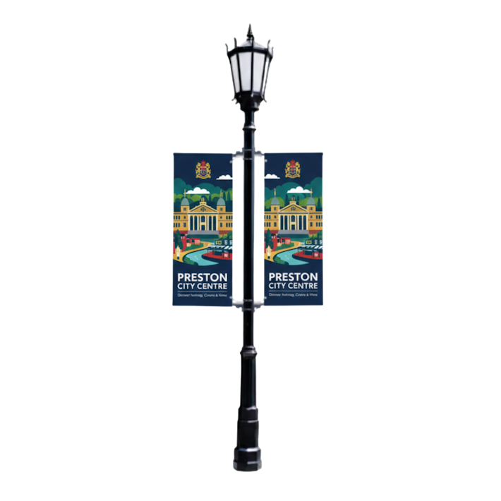 Mistral Twin Lamp Post Banner