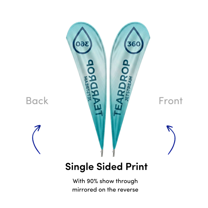 Mirrored Image Teardrop Flag