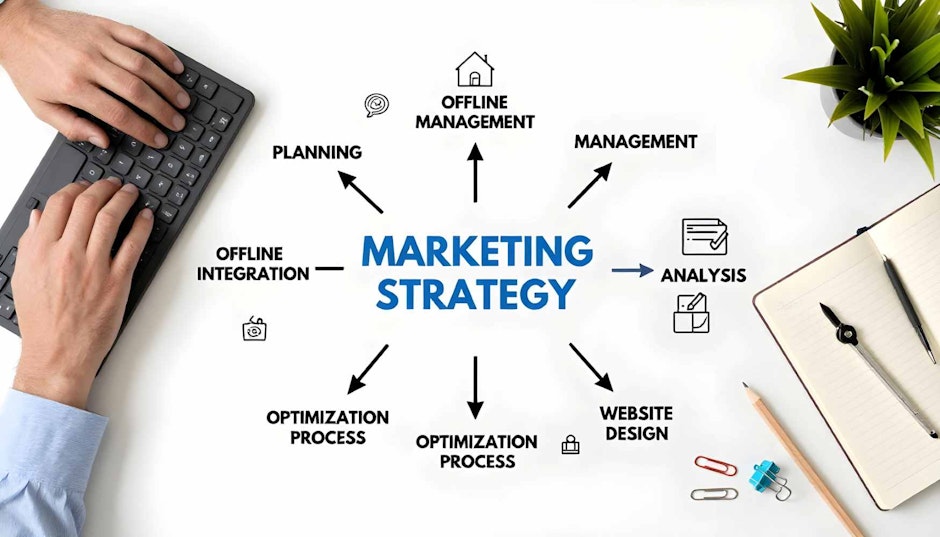 Marketing strategy diagram with planning