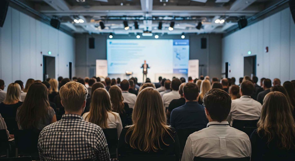 Large Audience Attending a Business Conference