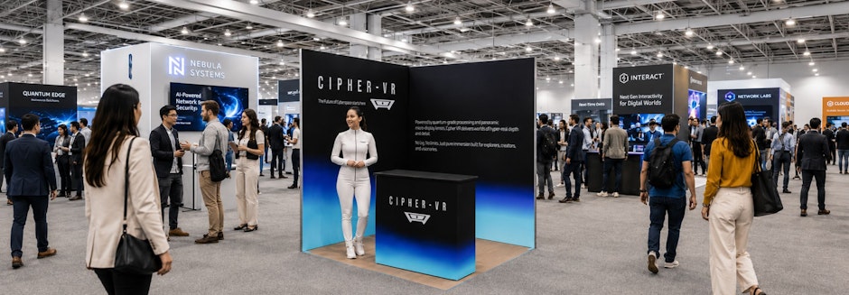 QwikFRAME - Modular Exhibition Kit - 2x2 L Shape Live setting