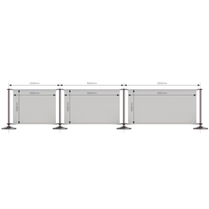 Cafe Barrier Widths