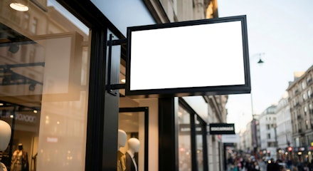 Blank Store Signage Mockup on City Street