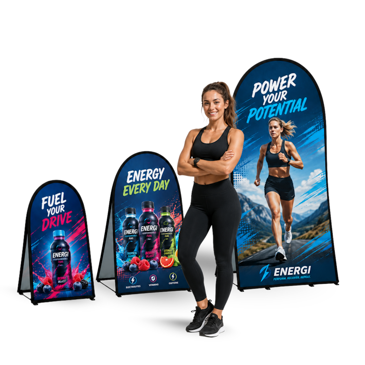Vertical Pop Out Banner range with Lady
