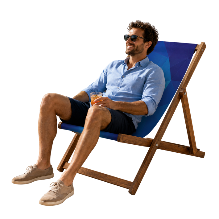 Custom Printed Deckchair - Standard With Man