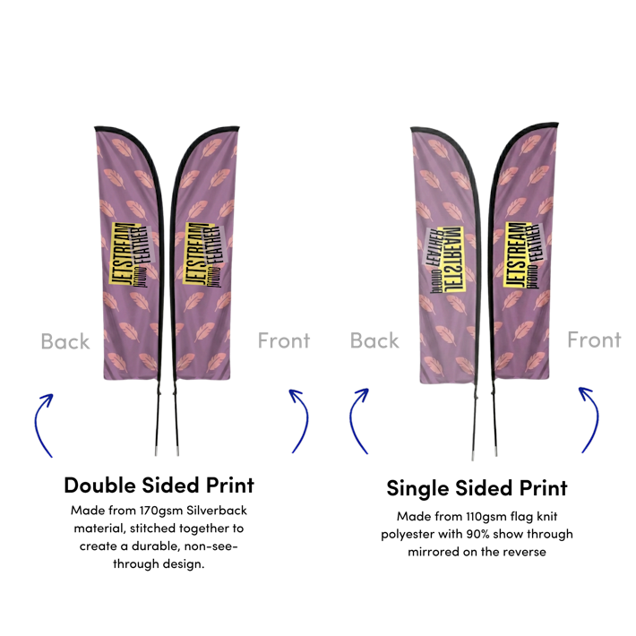 JetStream Promo Feather Flag - Print Options - Double and Single Sided