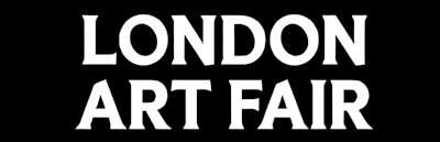 London Art Fair written in White and Bold on a black background.
